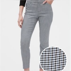 NWT GAP Signature Skinny Ankle Stretch Blue White Plaid Check Pants Womens 6
